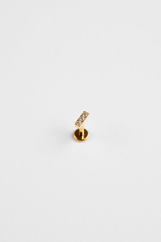 Triple Crystal Bar Titan Labret