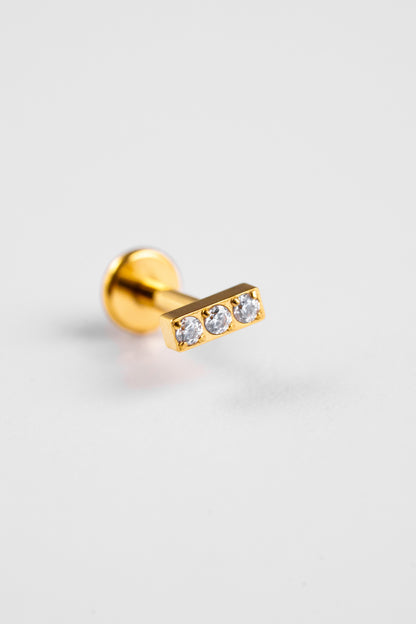 TWINS Triple Crystal Bar Stud