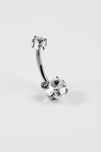 TWINS Heart Crystal Belly Bar