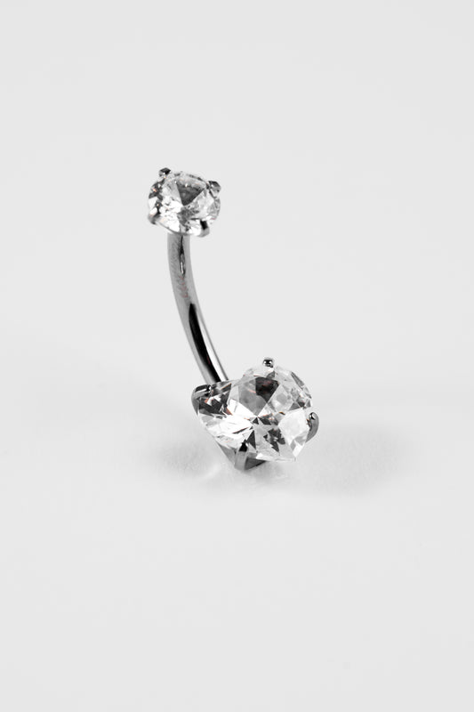 Crystal Heart Navel Barbell