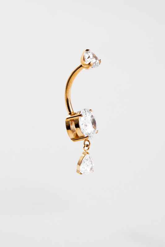 Crystal Teardrop Navel Barbell