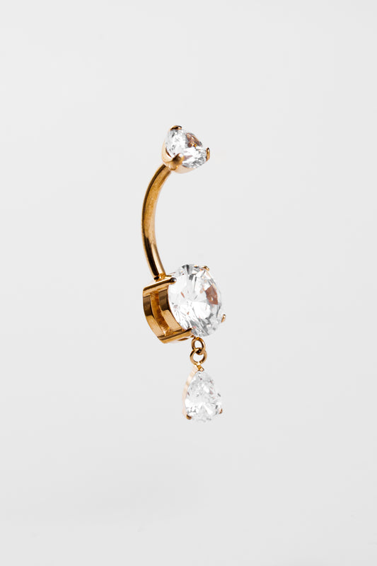 Crystal Teardrop Navel Barbell