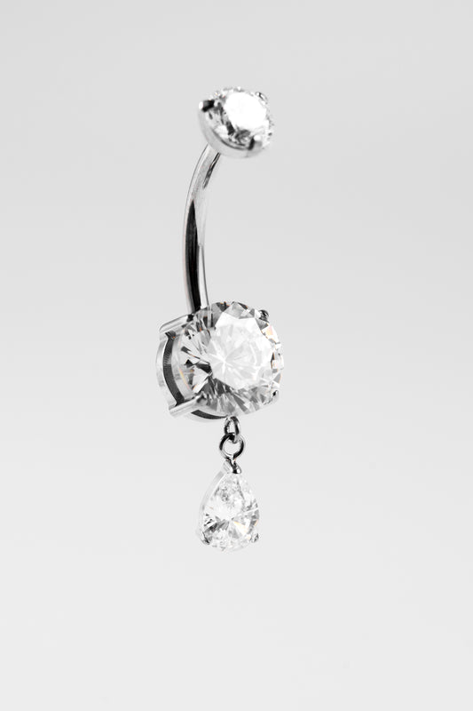 Crystal Teardrop Navel Barbell