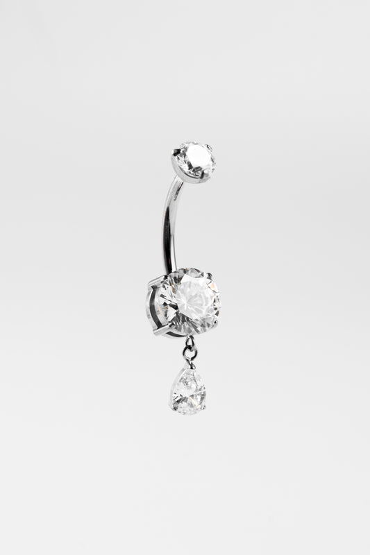 Crystal Teardrop Navel Barbell