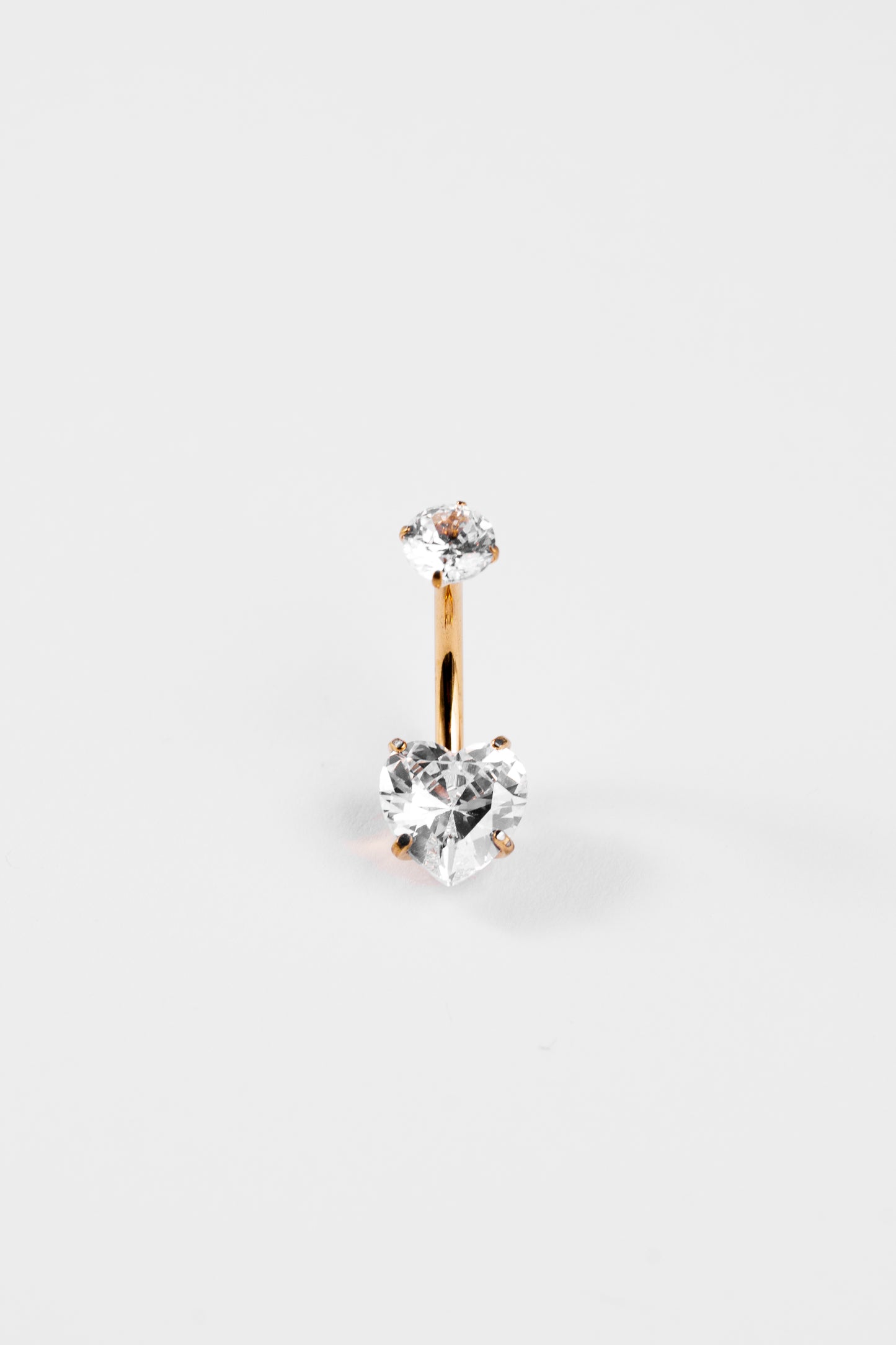 TWINS Heart Crystal Belly Bar
