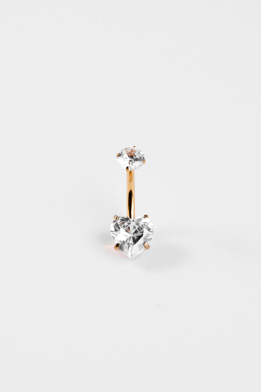 Crystal Heart Navel Barbell