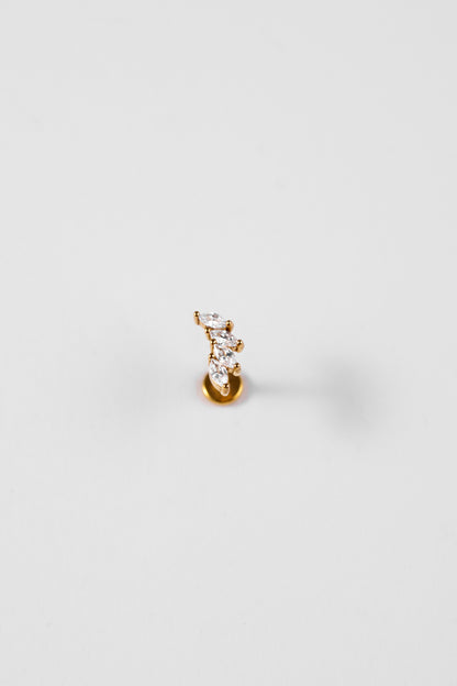 TWINS Crystal Leaf Stud