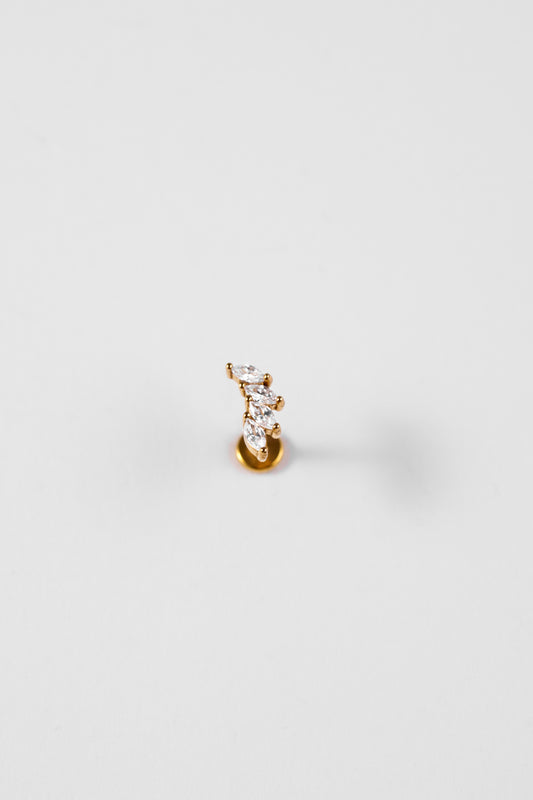 Crescent Crystal Stud