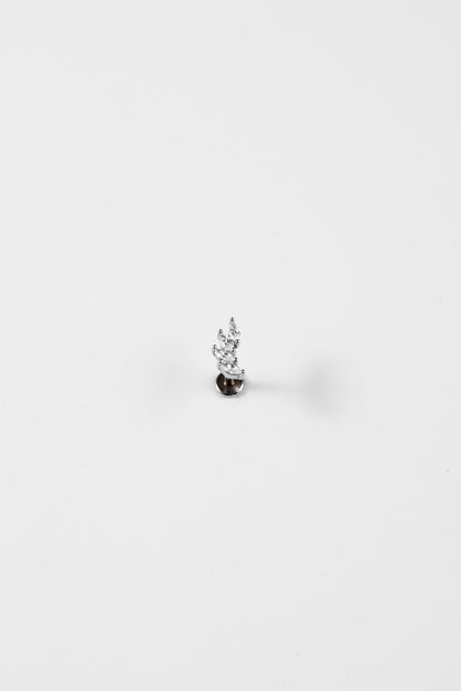 TWINS Crystal Leaf Stud